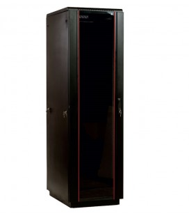 Шкаф телекоммуникационный напольный 47U (600х1000) дверь стекло, черный