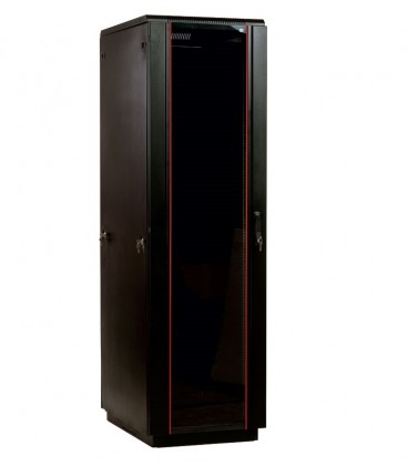 Шкаф телекоммуникационный напольный 47U (800х800) дверь стекло, цвет чёрный