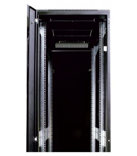 Шкаф телекоммуникационный напольный 47U (800х800) дверь стекло, цвет чёрный
