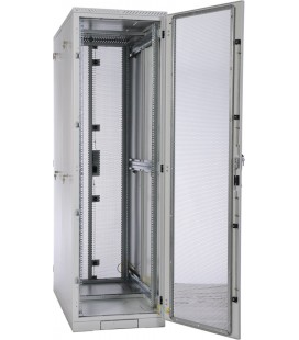 Шкаф серверный напольный 42U (600x1000) дверь перфорированная, задние двойные перфорированные