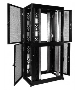 Шкаф серверный ПРОФ напольный колокейшн 40U (600x1000) 2 секции, дверь перфор. 2 шт., черный, в сборе