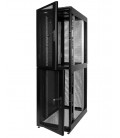 Шкаф серверный ПРОФ напольный колокейшн 46U (600x1000) 2 секции, дверь перфор. 2 шт., черный, в сборе