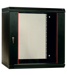Шкаф телекоммуникационный настенный разборный 12U (600х520) дверь стекло, цвет черный