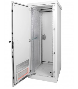 Шкаф уличный всепогодный напольный 24U (Ш700хГ900), две двери металлические, передняя дверь вентилируемая